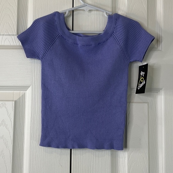 ART CLASS - Girls' Off the Shoulder Short Sleeve Pullover Sweater Various Sizes - Picture 2 of 12